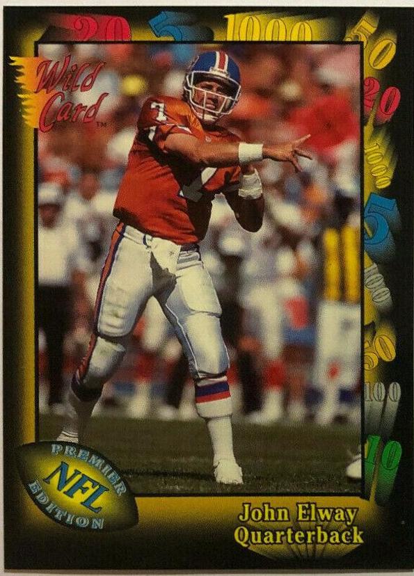 John Elway #4 Football Cards 1991 Wild Card