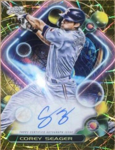 その他 COREY SEAGER Topps Chrome auto blue 2025 Topps Heritage Corey Seager #412 SP Blue Chrome