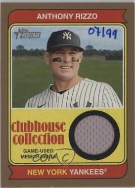 Anthony Rizzo [Gold] #CCR-AR Baseball Cards 2023 Topps Heritage Clubhouse Collection Relics