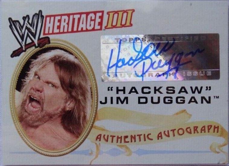 Hacksaw Jim Duggan Wrestling Cards 2007 Topps Heritage III WWE Autographs