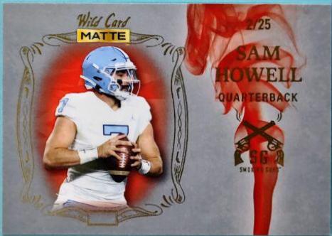 Sam Howell [Silver Red] #SG-8 Football Cards 2022 Wild Card Matte Smoking Guns