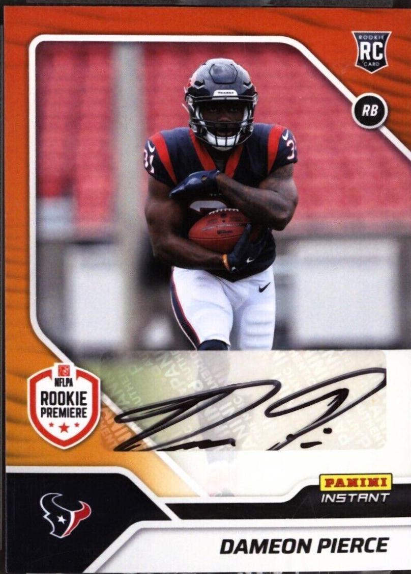 Dameon Pierce [Orange Autograph] #FL32 Football Cards 2022 Panini Instant RPS First Look