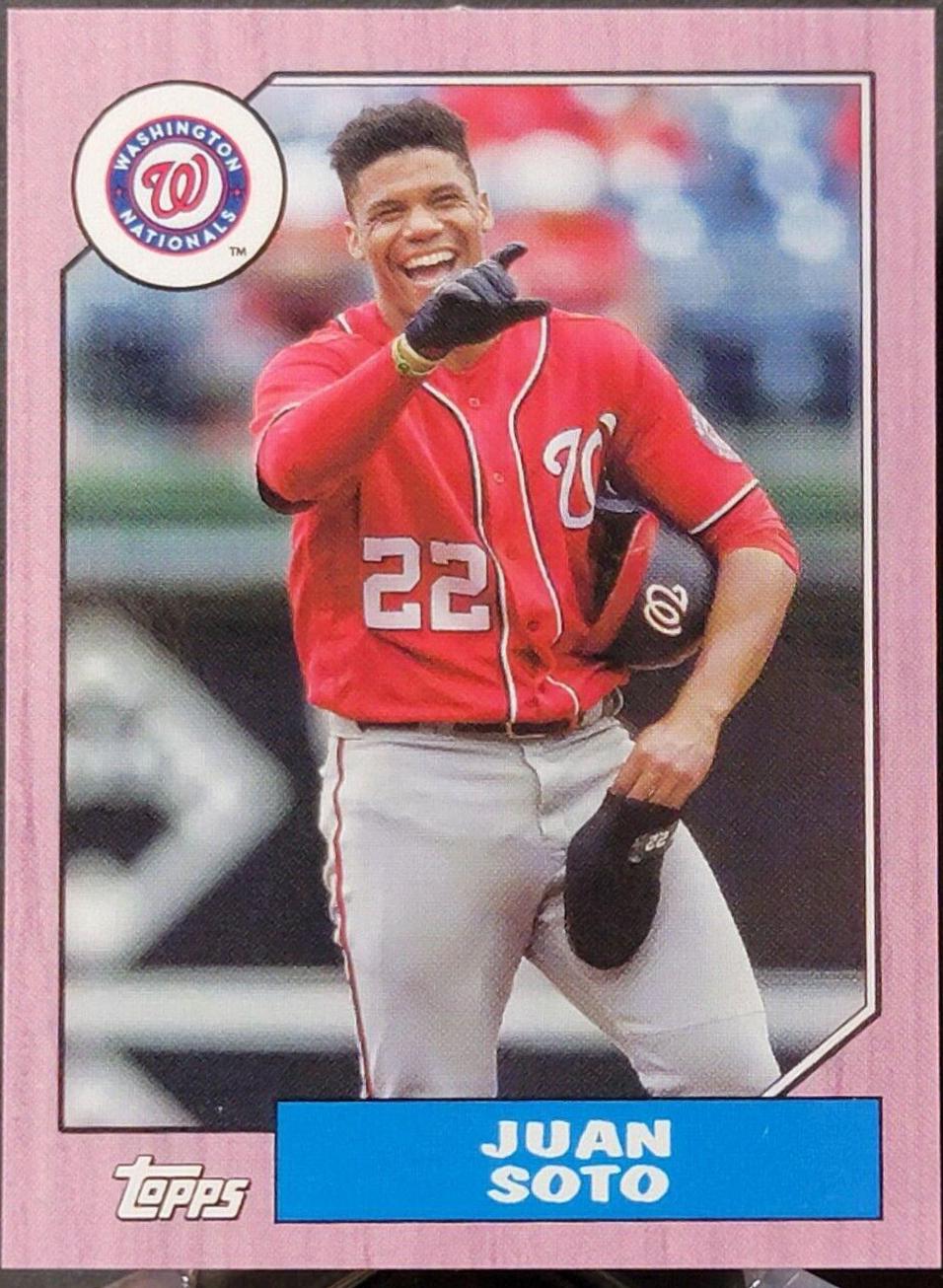 Juan Soto [Pink] #78B-2 Baseball Cards 2022 Topps Mini 1987