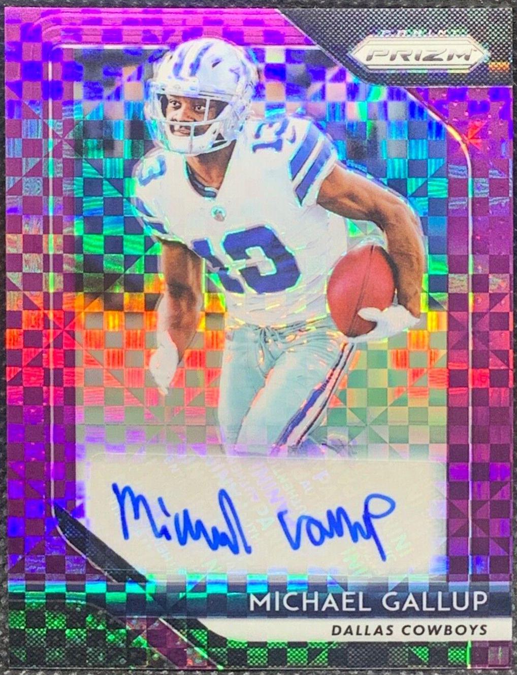 Michael Gallup [Purple Power] #26 Football Cards 2018 Panini Prizm Rookie Autographs