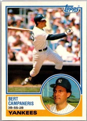 Bert Campaneris #18T Baseball Cards 1983 Topps Traded