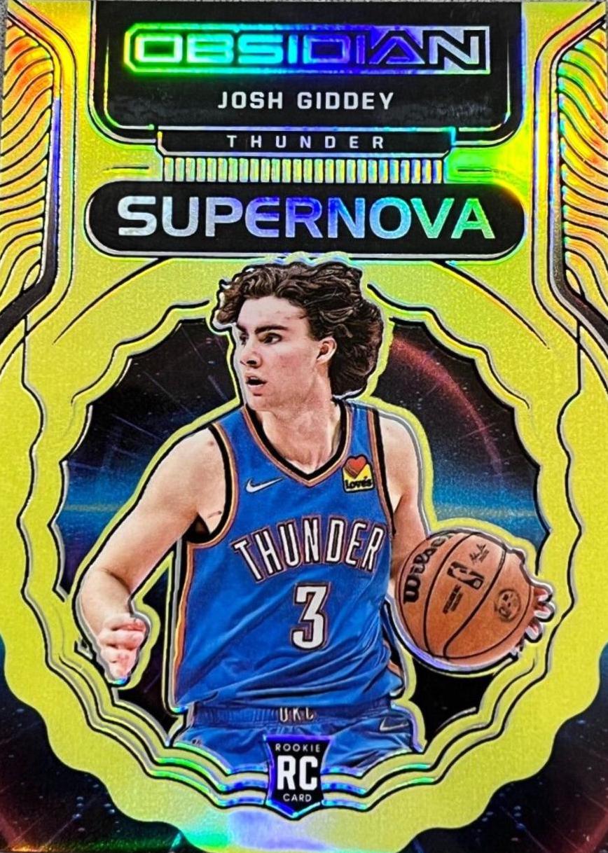 Josh Giddey [Yellow Flood] #9 Basketball Cards 2021 Panini Obsidian Supernova