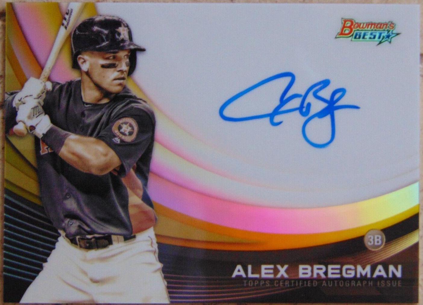 Alex Bregman [Gold Refractor] #MA-ABR Baseball Cards 2017 Bowman's Best Monochrome Autograph