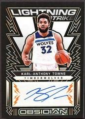 Karl Anthony Towns [Orange] #LSS-KAT Basketball Cards 2021 Panini Obsidian Lightning Strike Signatures Prices