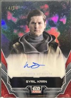 Kyle Soller as Syril Karn [Red Refractor] #A-SO Star Wars 2024 Topps Chrome Galaxy Autograph