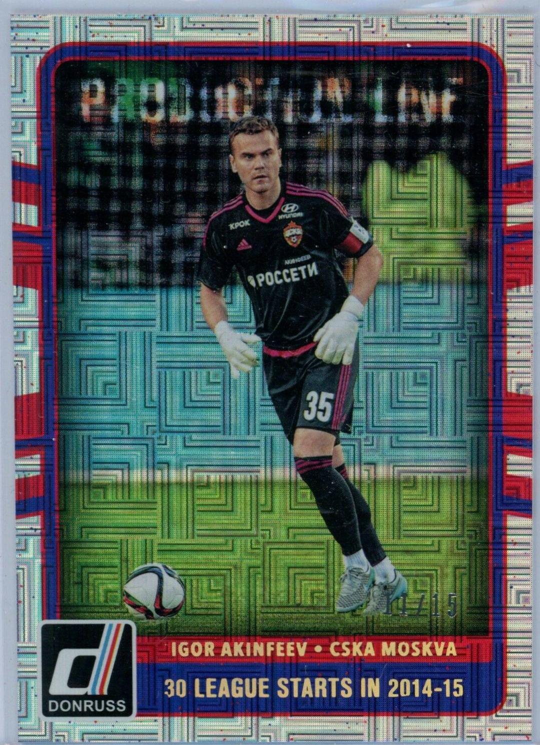 Igor Akinfeev [Mosaic] #12 Soccer Cards 2016 Panini Donruss Production Line