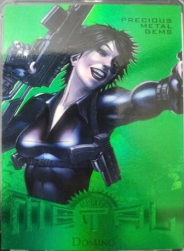 Domino [Green Precious Metal Gems] #7 Marvel 2013 Fleer Retro Metal