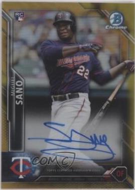 Miguel Sano [Gold Refractor] #BCAR-MS Baseball Cards 2016 Bowman Chrome Autograph Rookies