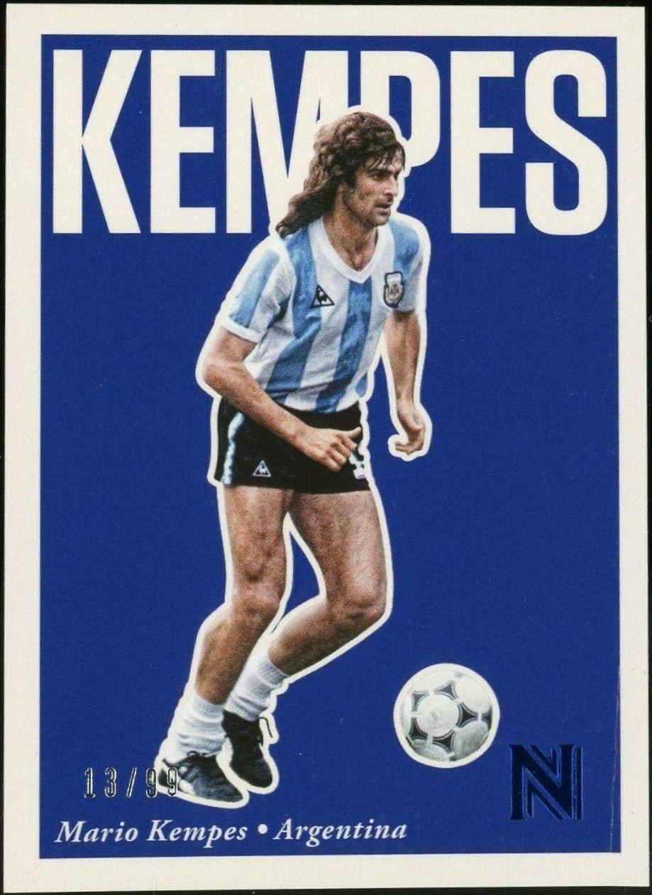 Mario Kempes [Blue] #31 Soccer Cards 2017 Panini Nobility