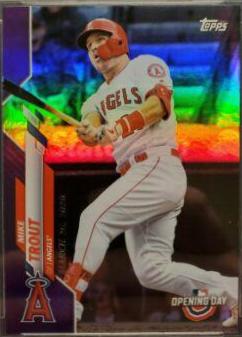 Mike Trout [Purple Foil] #90 Baseball Cards 2020 Topps Opening Day