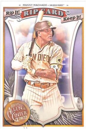 Manny Machado #BRC-MM Baseball Cards 2022 Topps Allen & Ginter Boxloader Rip