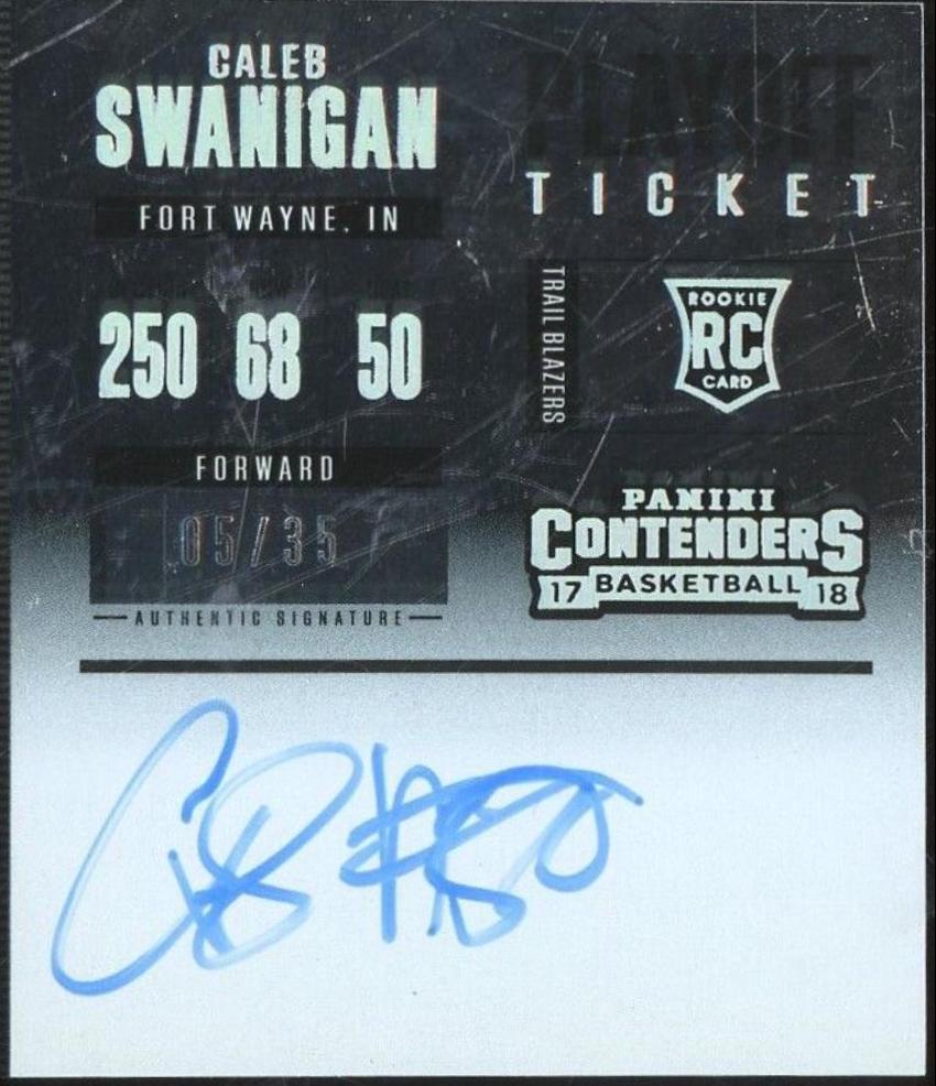 Caleb Swanigan [Horizontal Autograph] #125 Basketball Cards 2017 Panini Contenders