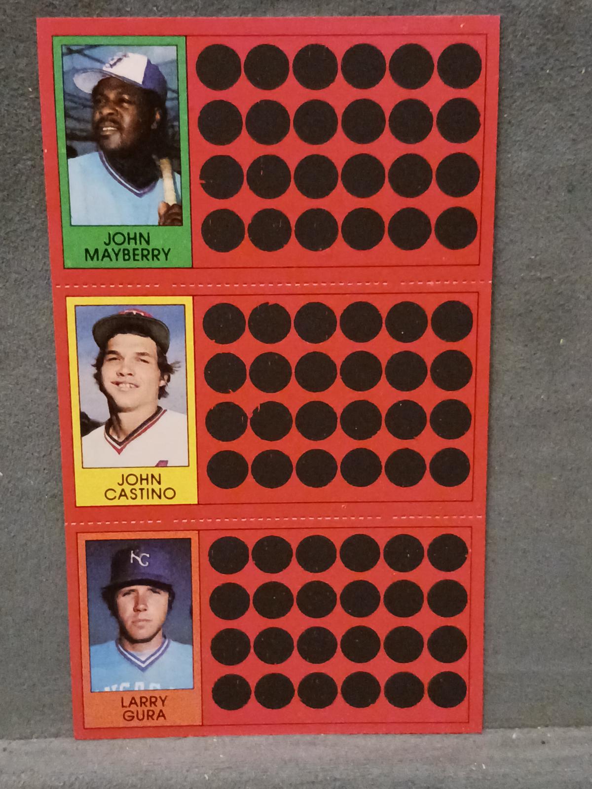 John Mayberry, John Castino, Larry Gura #15, 33, 51 Baseball Cards 1981 Topps Scratch Offs