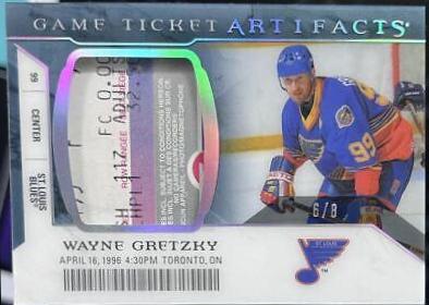 Wayne Gretzky #GTA-GZ Hockey Cards 2022 Upper Deck Artifacts Game Ticket