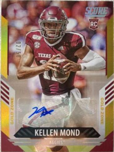 Kellen Mond [Signature Gold Zone] #308 Football Cards 2021 Panini Score