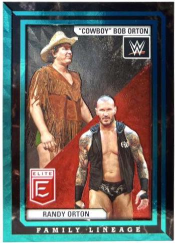 Cowboy Bob Orton / Randy Orton [Teal] #4 Wrestling Cards 2023 Donruss Elite WWE Family Lineage