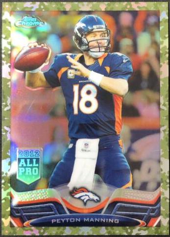 Peyton Manning [Blue Jersey Camo Refractor] #1 Football Cards 2013 Topps Chrome