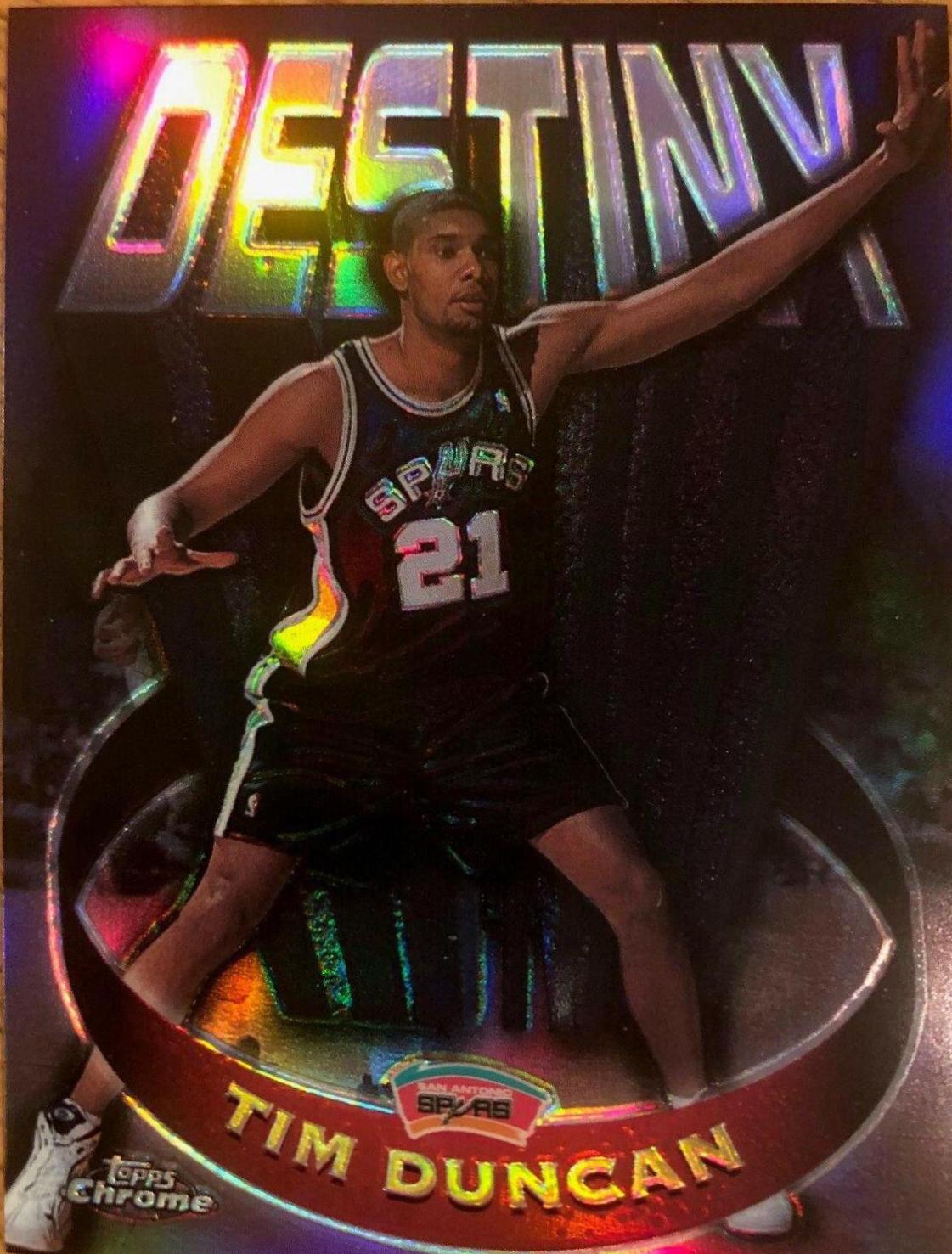 1997 Topps outlet Chrome Tim Duncan Destiny Refractor Rookie!!!