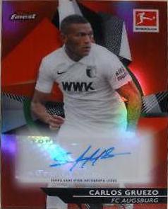 Carlos Gruezo [Red Refractor] #BCA-CG Soccer Cards 2020 Topps Finest Bundesliga Autographs