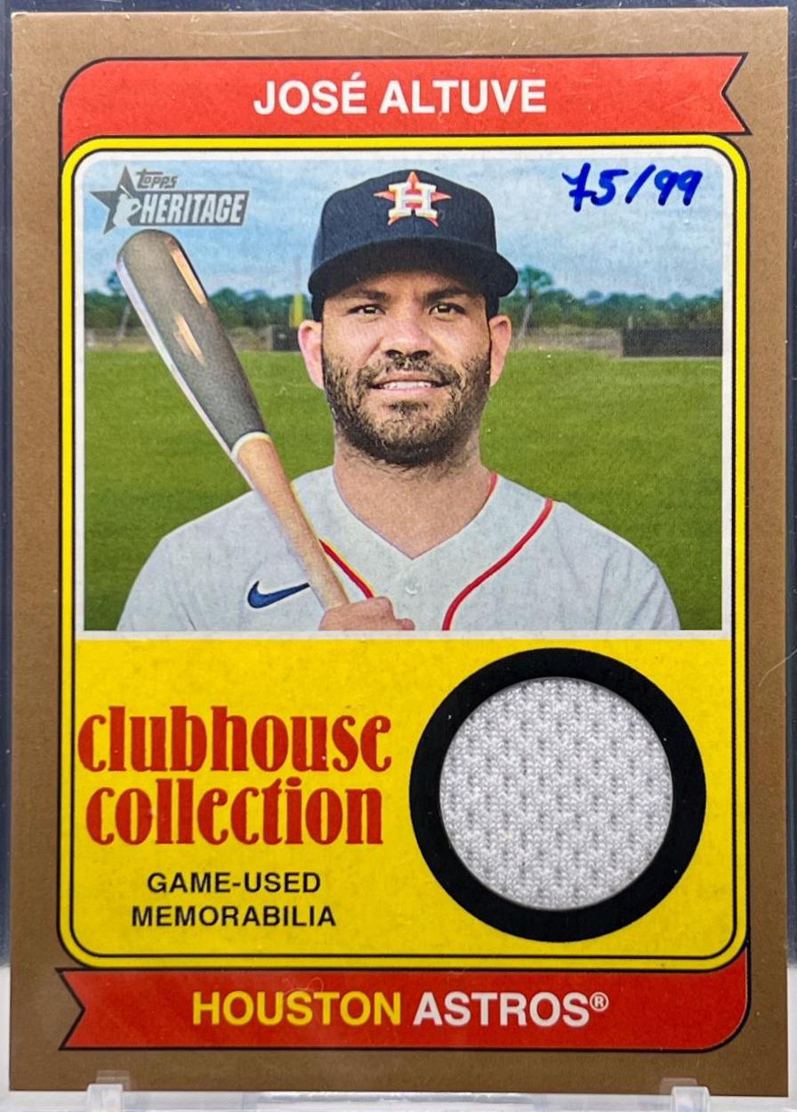 Jose Altuve [Gold] #CCR-JA Baseball Cards 2023 Topps Heritage Clubhouse Collection Relics