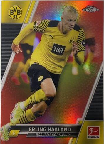 Erling Haaland [Red Refractor] #30 Soccer Cards 2021 Topps Chrome Bundesliga