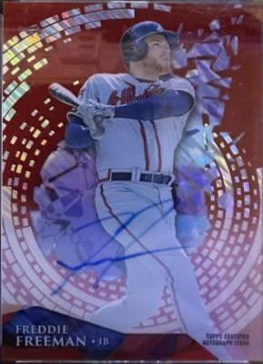 Freddie Freeman [Autograph Blue Dots Diffractor] #HT-FF Baseball Cards 2014 Topps High Tek