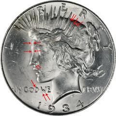 1934 D [DOUBLE DIE VAM-4] Coins Peace Dollar Prices