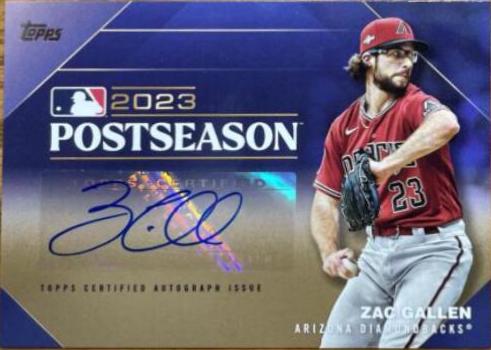 Zac Gallen [Gold] #PPA-ZG Baseball Cards 2024 Topps Postseason Performance Autograph