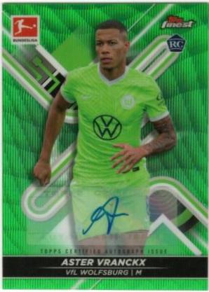 Aster Vranckx [Green Wave] #BCA-AV Soccer Cards 2021 Topps Finest Bundesliga Autographs