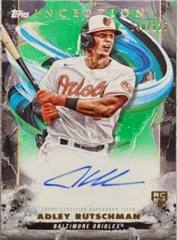 Adley Rutschman [Green] #BRES-AR Baseball Cards 2023 Topps Inception Rookie and Emerging Stars Autographs