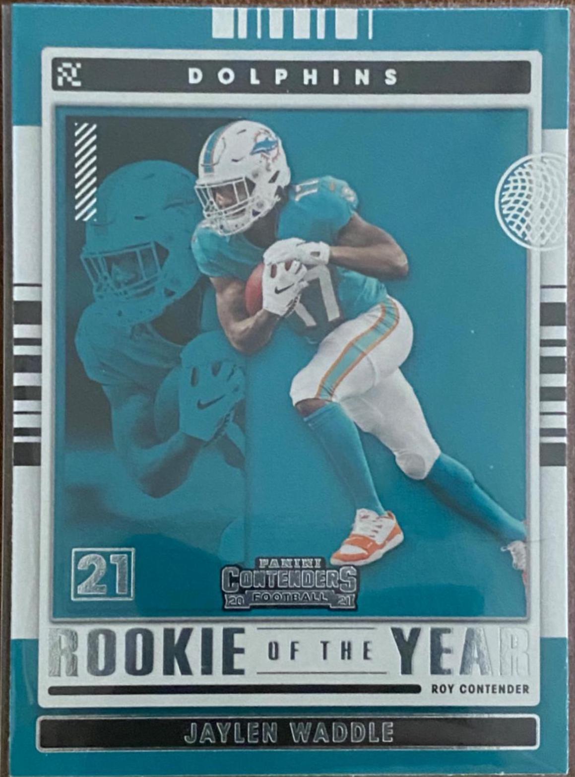 Jaylen Waddle #ROY-JWA Football Cards 2021 Panini Contenders Rookie of the Year