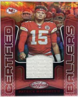 Patrick Mahomes II [Red] #CBM-10 Football Cards 2023 Panini Certified Ballers Mirror