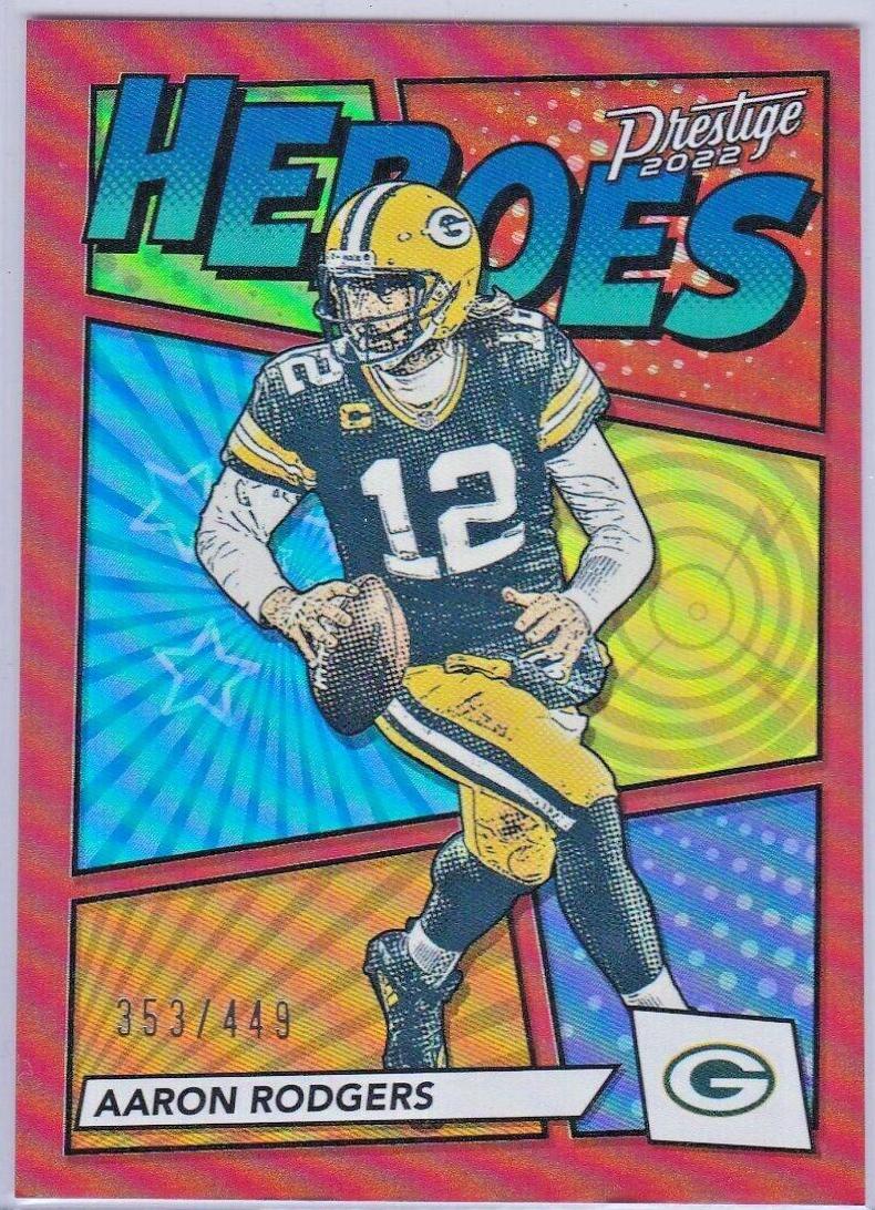 Aaron Rodgers [Red] #H-1 Football Cards 2022 Panini Prestige Heroes