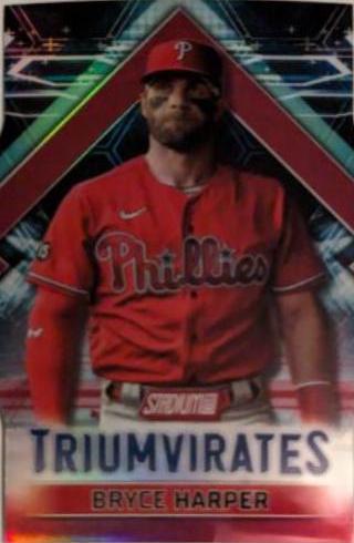 Bryce Harper [Red] #T-14 Baseball Cards 2023 Stadium Club Triumvirates