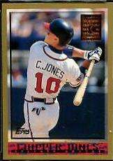 1998 Topps Chipper Jones Minted in Cooperstown #305 on sale NM (No Name on Front ERROR)