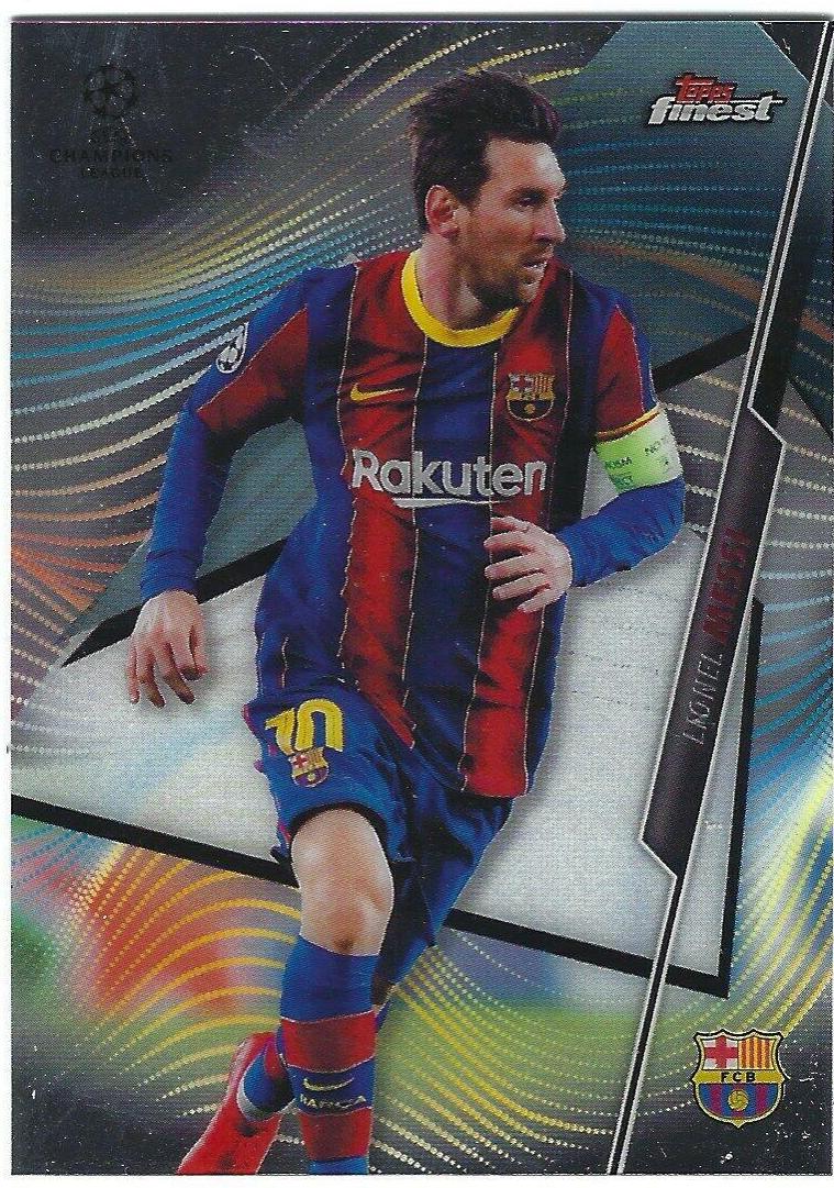 Lionel Messi #100 Soccer Cards 2020 Topps Finest UEFA Champions League