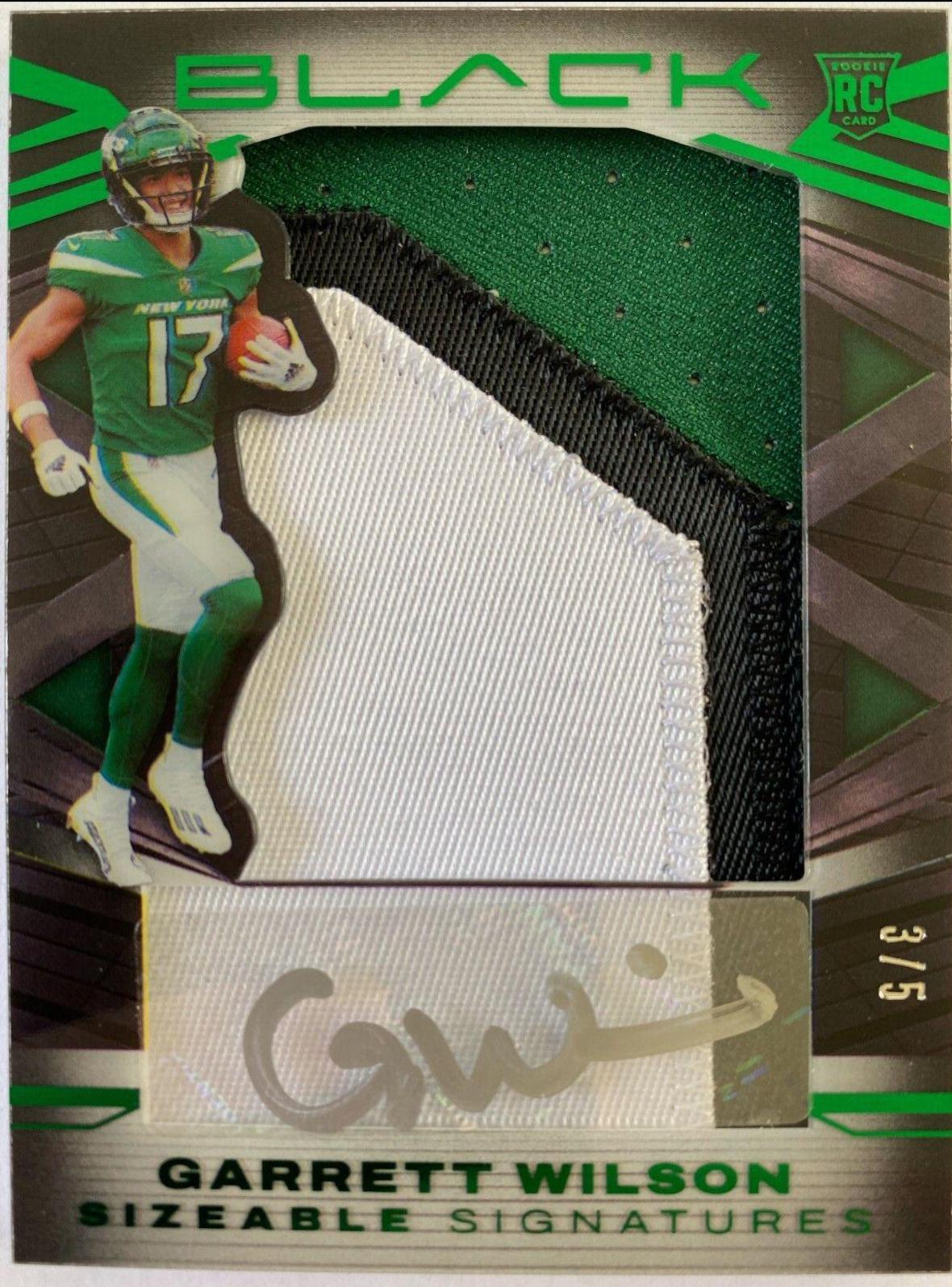 Garrett Wilson [Autograph Emerald] #105 Football Cards 2022 Panini Black