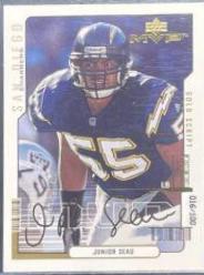 Junior Seau [Gold Script] #148 Football Cards 2000 Upper Deck MVP