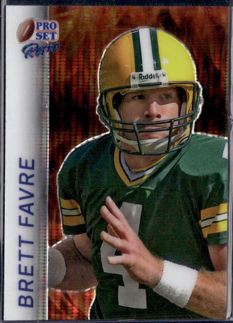 Brett Favre [Fire Pulsar] RB13 Prices 2024 Pro Set Metal Retro Base