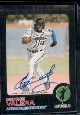 George Valera [Black] #ROA-GV Baseball Cards 2022 Topps Heritage Minor League Real One Autographs