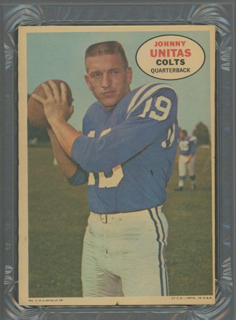 Johnny Unitas #1 Football Cards 1968 Topps Posters