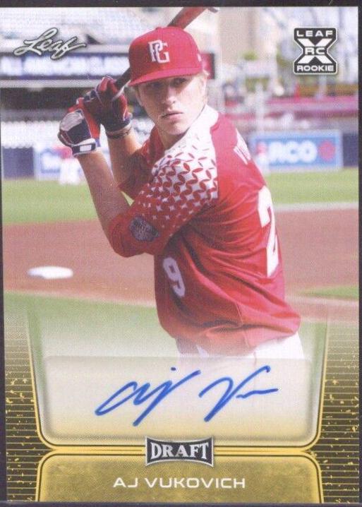 AJ Vukovich [Retail Gold] #BA-AJV Baseball Cards 2020 Leaf Draft Autographs