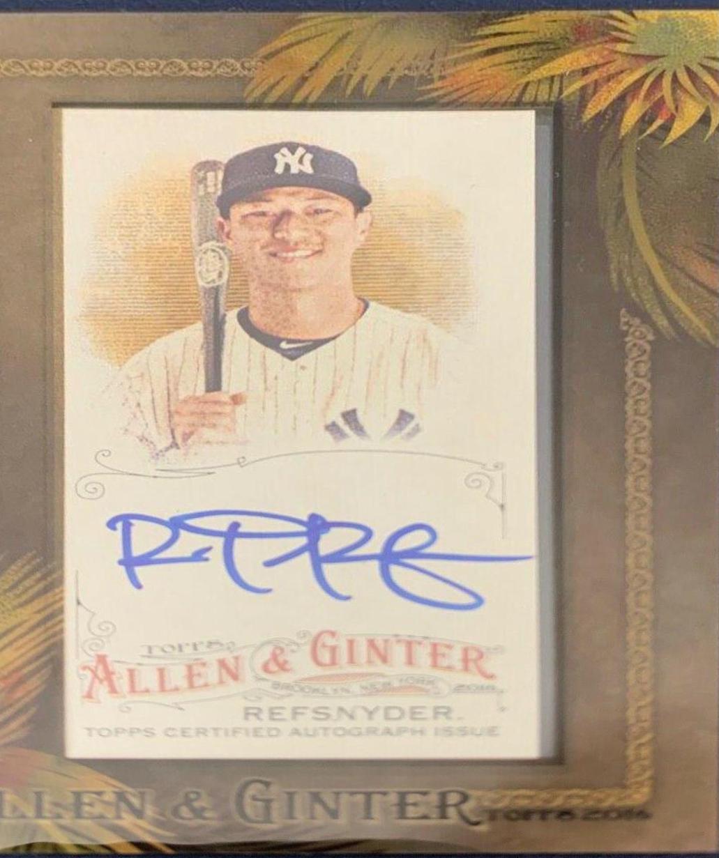 Rob Refsnyder #AGA-RR Baseball Cards 2016 Topps Allen & Ginter Framed Mini Autographs