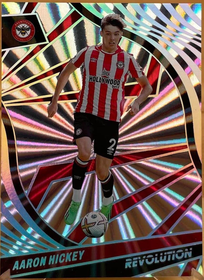 Aaron Hickey [Sunburst] #41 Soccer Cards 2022 Panini Revolution Premier League