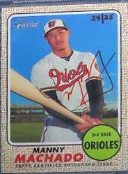 Manny Machado [Red Ink] #MM Baseball Cards 2017 Topps Heritage Real One Autographs