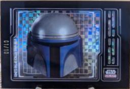 Jango Fett Helmet  [X-Fractor] #AS-12 Star Wars 2024 Topps Chrome Galaxy Armor Shadowbox